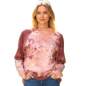 Free People Be Free Tie Dye Oversized Slouchy Long Sleeve Top XS